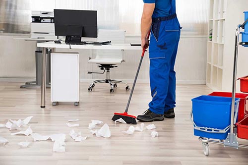 sweeping office